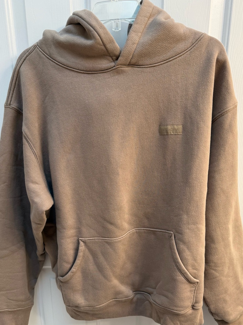 SET Active Heavyweight Sweatshirt Hoodie Brownstone 100% Cotton Size S